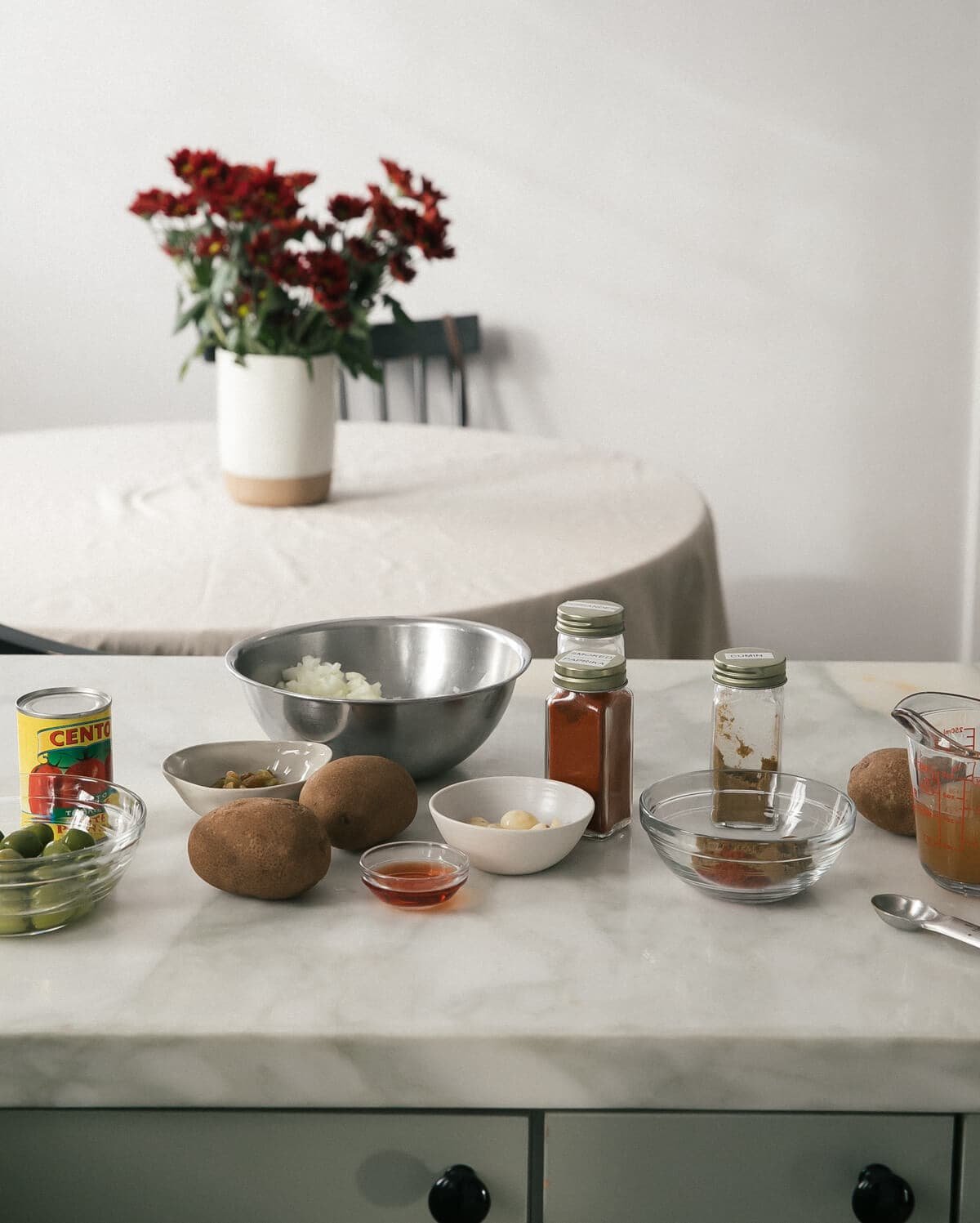 Ingredients that are all placed on counts.