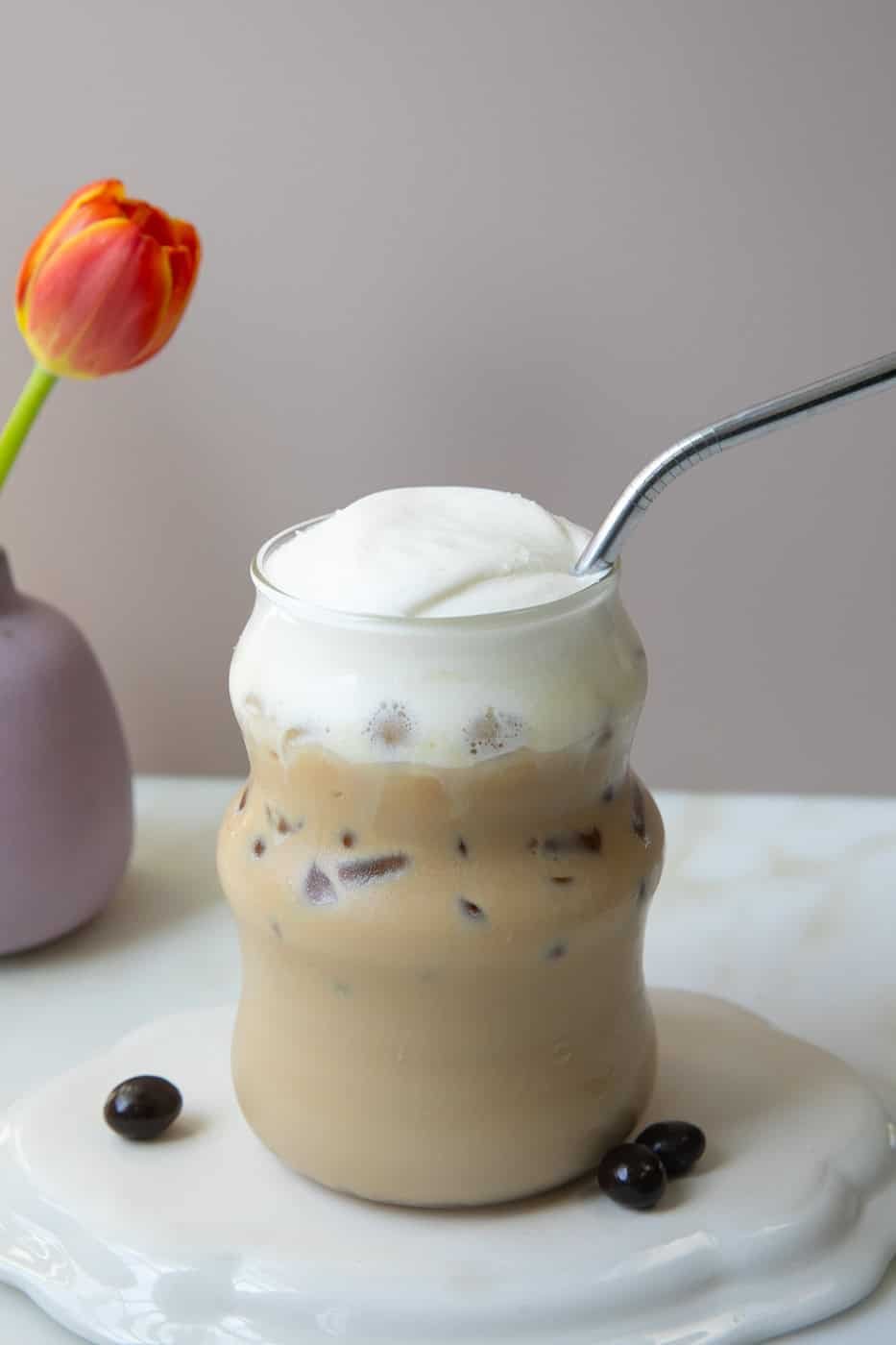 Iced latte at home.